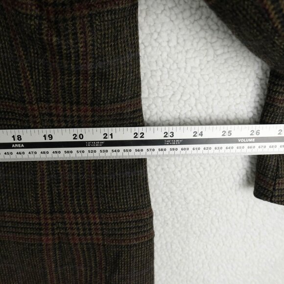 Vintage Blazer Mens 46R Brown Red Glen Check Alpaca Wool Two Button Business - Picture 9 of 15